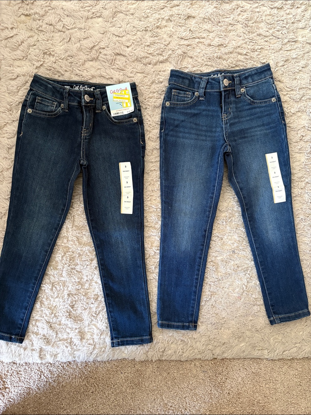 Cat & Jack Dark Blue Skinny Jeans Duo - Picture 2 of 4
